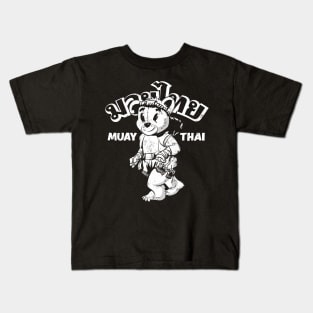 Muay Thai Boxing Mascot Bear Kids T-Shirt